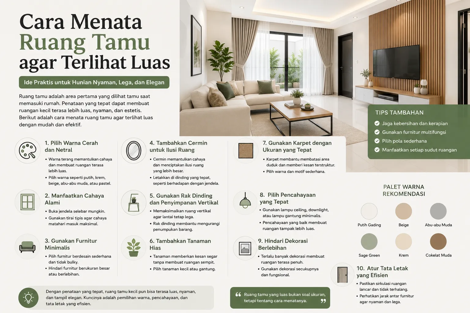 Cara Menata Ruang Tamu agar Terlihat Luas