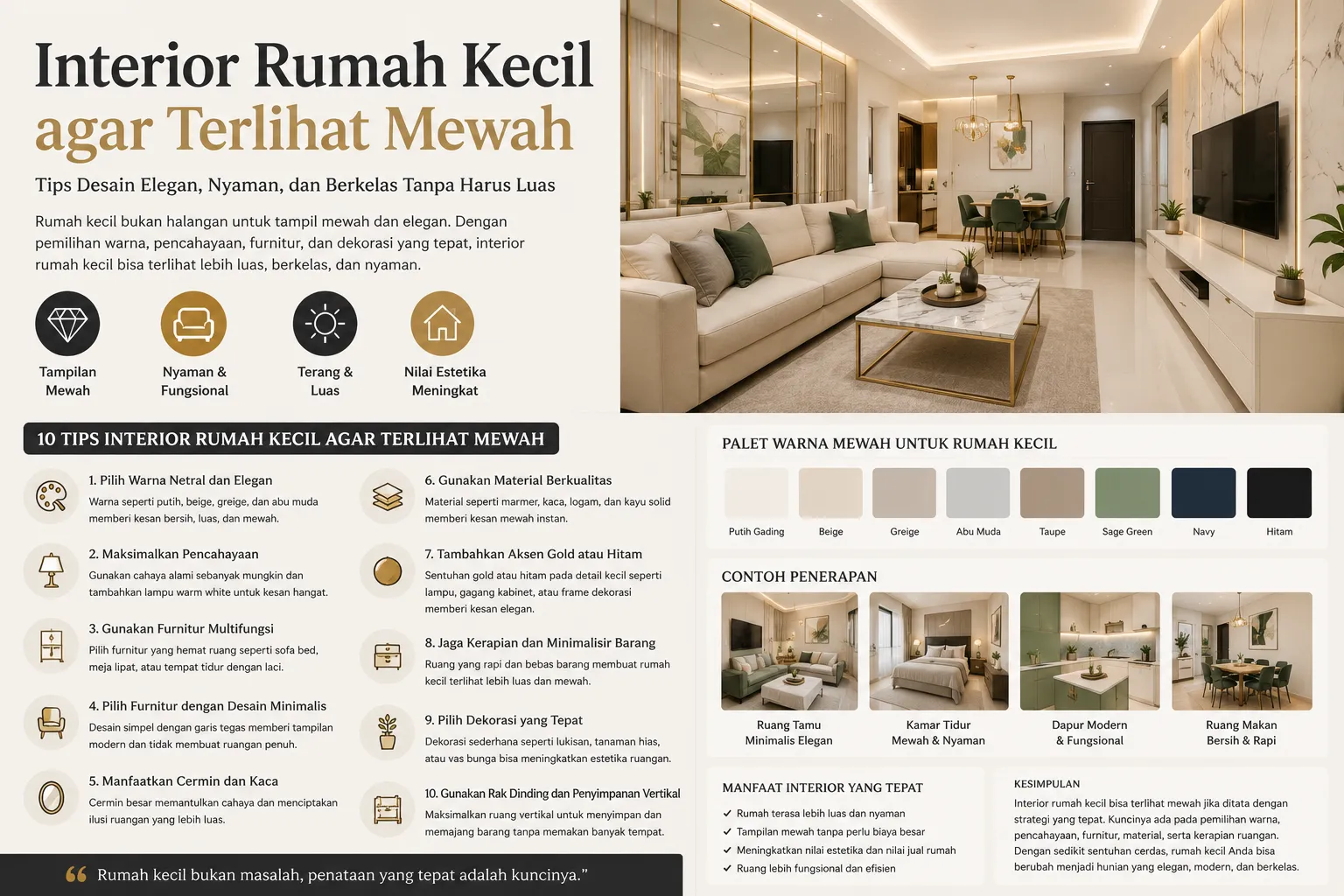 Interior Rumah Kecil agar Terlihat Mewah